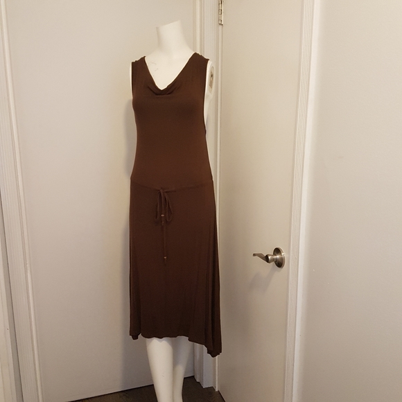 Brown crochet t back dress S - Picture 2 of 6